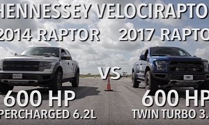 600 HP 2017 Raptor Drag Races 600 HP 2014 Raptor to Show Twin-Turbo V6 Is Better