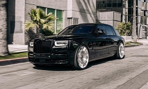 $600k Rolls-Royce Phantom VIII Rides All Blacked-Out and Lowered on Brushed 26s