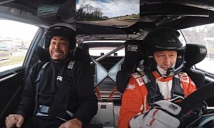 612 HP Electric Rallycross Ford Fiesta Full Lap Ride Along Is Non-Stop Giggles