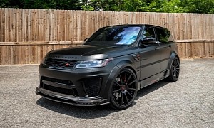 625-HP Satin Black Range Rover Sport SVR Rides Murdered-Out Mansory Look on 24s