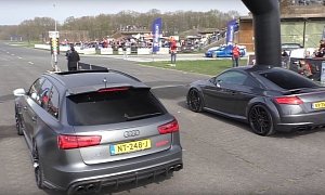 650 HP Audi TT RS Drag Races Mercedes-AMG E63 S, ABT RS6+ and R8