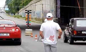 680 HP Nissan GT-R Gets Trampled by Lada Niva Sleeper in Wild Mid-City Drag Race