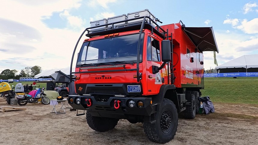 6x6 Camper Is a Deluxe Off-Grid Home With Insane Off-Road Abilities and a Motorbike Garage