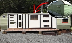 '70s Trailer Boasts Drop-Down Terrace and Swiveling Kitchen, Is the Perfect Vacation Home