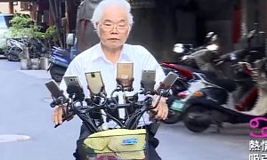 70-Year-Old Grandpa Has Bike Customized for Hunting Pokemons, is Local God
