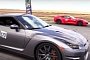 700 HP GT-R Driver Gets a Drag Racing Lesson from a C7 Corvette on Nitrous