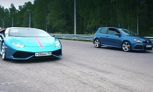 700 HP Volkswagen Golf R Races a Lamborghini Huracan, Humiliates Supercars For Fun <span>· Video</span>