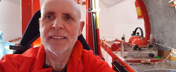 Former paratrooper Jean-Jacques Savin will cross the Atlantic in an engine-less barrel