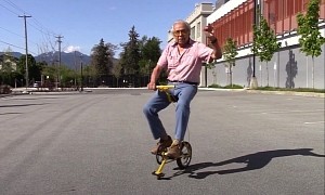 74-Year-Old Invents a Functional E-Bike With a Tiny, 6-Inch Front Wheel. Meet the E Mouse