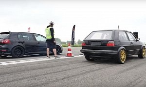 740 HP Golf V Drag Races 736 HP Golf 2 in the 1/2-Mile, Trampling Is Hard