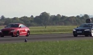 750 HP Audi TT RS Humiliates Audi R8 V10 Plus In a Drag Race