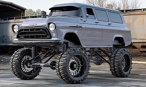 750-HP Twin-Turbo Duramax 4-Door 1958 Suburban Will Knock Anything Out of Way