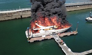 $7.6 Million 85-Foot Superyacht Catches Fire Spontaneously, Sinks at Torquay Harbor