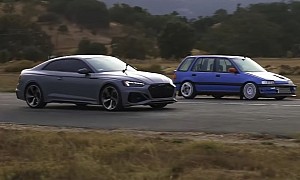 800-HP Bisimoto Honda Civic Wagon Drag Races Audi RS 5 Coupe, Does Better From a Roll