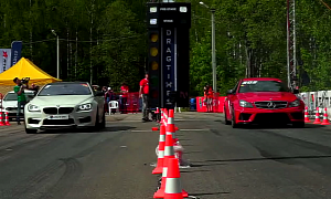 800 HP BMW M6 Drag Races 700 HP Mercedes C63 AMG and Stock Audi S6