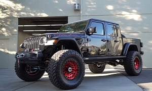 850 HP Demon-Swapped Gladiator Is the Muscle Car of Jeeps, Has 40-Inch Wheels