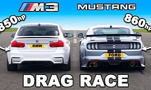 850-HP Supercharged Mustang Demolishes 850-WHP Turbo BMW M3 in a Drag Race
