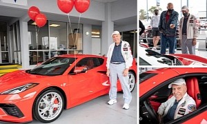 90-Year-Old Is the Proud Owner of His Fourth Chevy Corvette, a Torch Red 2021 C8