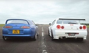 900-HP Supra Drag Races 800-HP Skyline GT-R, It's More Exciting Than "Fast and Furious"