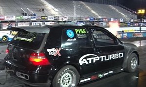 900 HP VW Golf Grenades Its 1.8-liter Engine During Near-Record 8s 1/4-Mile Pass