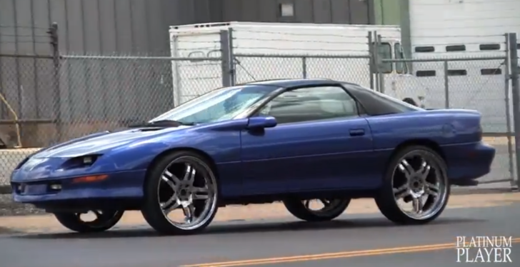 90s Camaro on huge Wheels Does a Burnout