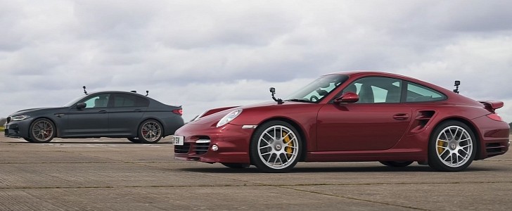911 Turbo S Boldly Races an M5 CS, the New Kid on the Block Fights Back