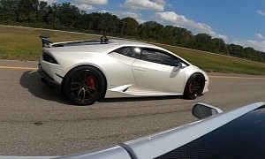950-WHP Corvette C7 ZR1 Races Twin-Turbo Huracan, Loser Gets Obliterated Easily