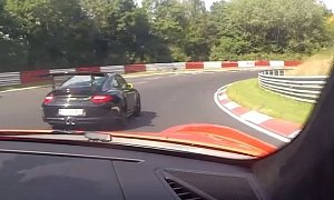 Porsche 991 GT3 RS and 997 GT3 RS Battle on Nurburgring, Casualties: One Gearbox