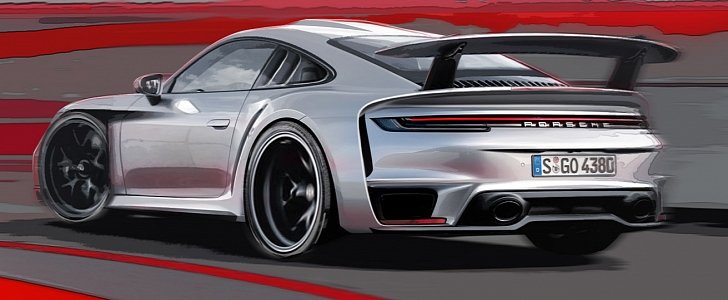 992 Porsche 911 GT1 Street Version rendering by Guillaume Lerouge
