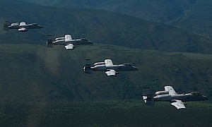 A-10 Warthogs Fly in Close Formation to Scare Imaginary Foes Away