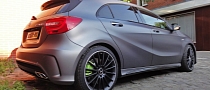 A 45 AMG in Matte Grey With Acid Green Calipers