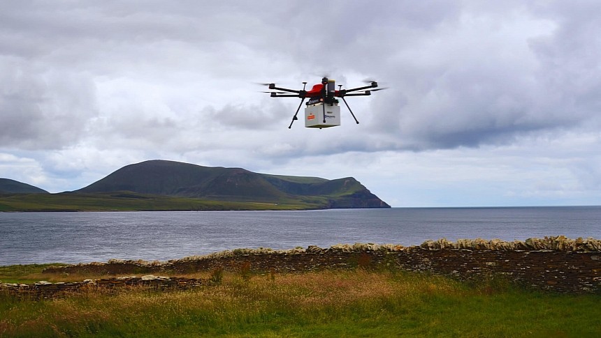 Skyports is operating a Speedbird Aero drone for the Orkney I-Port project