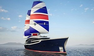 A Closer Look at Gresham Yacht Design's Union Jack Wearing National Flagship Sailing Yacht