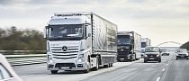 A Convoy of Three Autonomous Mercedes-Benz Trucks Drives from Germany to Holland