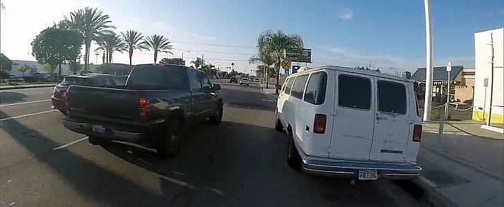 US cyclist vs. pickup truck