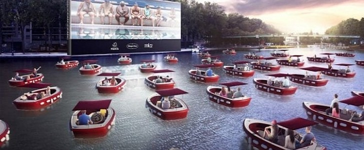 Cinéma sur l’Eau in Paris will be like a drive-in movie theater, but with electric boats on the Seine