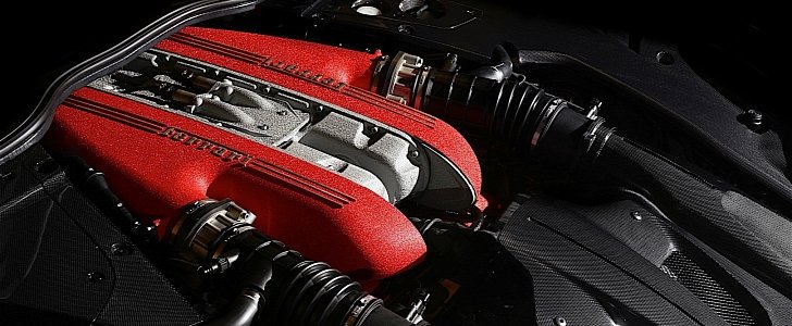 Ferrari F12tdf engine bay