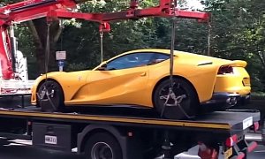 A Ferrari 812 Superfast Being Towed Away is a Deplorable Sight