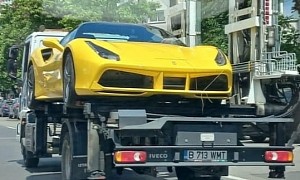 A Ferrari Was Picked Up by Police After Being Parked Right on a Pedestrian Crossing