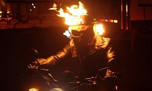 A Flaming Ghost Rider Helmet Is Just What We Need for Halloween