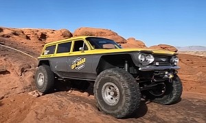 A Humvee Breaks Down and Gets Saved by an Unexpected Hero, an Off-Roading Chevy Corvair