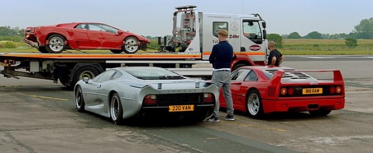 The aftermath of the Diablo crash during production for Top Gear