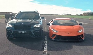 Lamborghini Huracan Performante Beats a Heavily Tuned BMW X3 M, but Not by Much