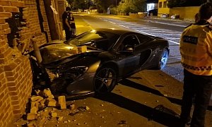 A McLaren 650S Slammed Into a Brick Wall and the Cops Are Having a Blast