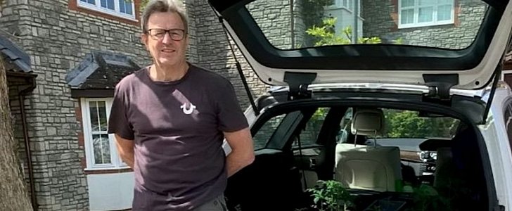 Dad turns his parked E-Class Wagon into greenhouse