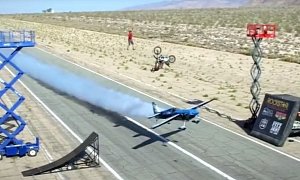 A Plane, a Motorcycle, and a Highliner in a Crazy Stunt That's Hard to Describe