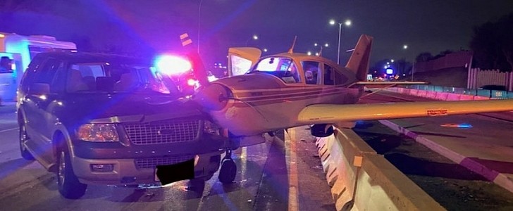 Airplane and car collide on the I-35 in Minnesota, pilot makes amazing save