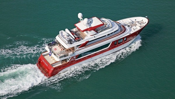 The Red Pearl was built in Brazil and sports a styish red-and-white look