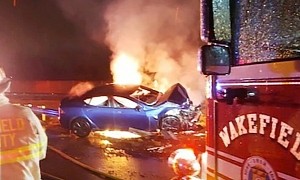 Tesla Model S Crashes and Burns, U.S. Firefighters Had No Clue How to Put the Fire Out