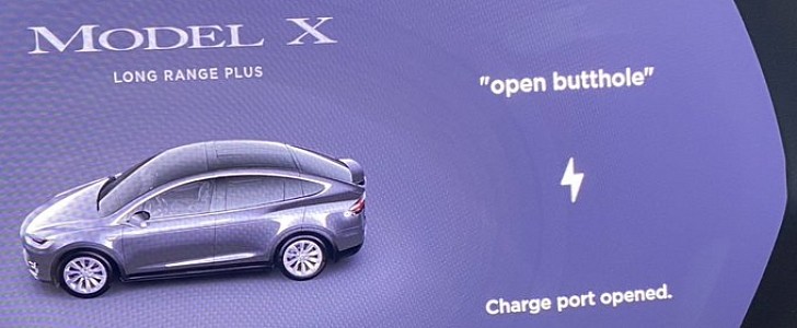 Easter Egg has Tesla opening charging port at the spoken command "Open butthole"